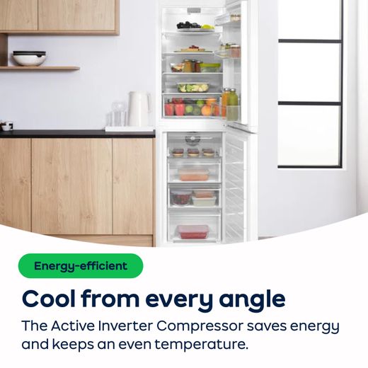 Hotpoint Integrated 70/30 Total No Frost Fridge Freezer - White - AO Annotation - Active Inverter Compressor